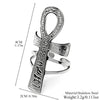 Egyptian Ankh Cross Key Of Life Adjustable Open Rings for Women Men Stainless Steel Mythology Animal Rune Finger Ring Jewelry - Image 6