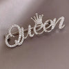 accessories with diamond crown and English letter brooch - Image 2