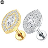 1PC Titanium 16G Square &Round CZ Labret Medusa Monroe Piercing Helix Cartilage Conch Tragus Lobe Stud Earring Jewelry - Image 4