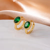 316L Stainless Steel Heart Water Drop Square Zircon Hoop Earrings For Women Men Personality Design Jewelry Gifts - Image 37