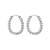 1 Pair Round Bead Design Hoop Earrings For Women Men Stainless Steel Ear Buckle Geometric Love Heart Oval Party Jewelry - Image 7