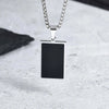 Casual Mens Geometric Square Necklaces,Black Enamel Rectangle Pendant with Rope Box Long Chain Collar,Stylish Jewelry Gifts - Image 11