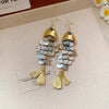 Round Natural Shell Dangle Earrings Novel Ocean Fish-shape Long Tassel Drop Earring for Women Charms Ear Hooks Party Jewelry K1 - Image 5