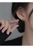 Silver Black Heart hoop Earrings Temperament Simple Inlaid for Women Wedding Jewelry Accessories - Image 8