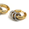 Greatera Two Tone Ring Huggie Earrings for Women Gold Plated Metal Geometric Round Circle Hoop Earrings Minimalist Jewelry - Image 4