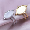 1/2pcs Mix Silver/Gold Color Oval Flower Sun Ring Stainless Steel Rings For Women Men Accessories Round Blank Cobochons Settings - Image 26