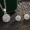 Silver Zirconia Pendant Necklace Earrings Set for Women Engagement Party Jewelry - Image 5