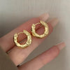 Silver Hoops Earrings for Women Simple Irregular Versatile Round Circle Earrings Prevent Allergy Jewelry Party Gift - Image 11
