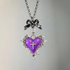 Y2K Bow Heart Pendant Necklace for Women Girls Gothic Red Drip Oil Thorn Cross Choker Necklaces Party Jewelry Accessories - Image 10