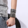 Yupsk Square Wide Punk Chunky Rivet Leather Bangle Rock Rows Nails Wristband Adjustable Size Jewelry Bracelets Bangle - Image 5