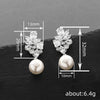 Lady Wedding Earrings Simulated Pearl Pendant Jewelry Bright Zirconia Accessories for Engagement Party - Image 6