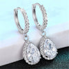 Silver Drop Earrings for Women Cubic Zirconia Crystal Earrings Engagement Wedding Eternity Jewelry Gifts - Image 1