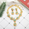 Gold Filigree Green Gem Jewelry Set Wedding Bridal Accessory For Traditional Occasions - Image 4