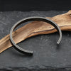 Vintage Black Simple Bracelet For Men Women 316L Stainless Steel Opening Cuff Bangles Biker Jewelry Gifts - Image 4