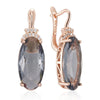 30 10mm Brown Stone Drop Earrings For Women Rose Gold Color Big Zircon Jewelry Accessories - Image 7