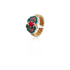 Silver Open Finger Ring Golden Enamel Donut Dazzling Geometric Punk For Women Jewelry Gift - Image 45