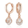 Rose Gold Color Drop Earrings for Women White Zircon Accessories Daily Jewelry crystal Gift - Image 6
