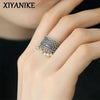 Vintage Thai Silver Round Beads Tassel Adjustable Finger Rings For Women Hiphop Jewelry Gift Party Rock - Image 1