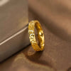 Textured Stainless Steel Band Ring in Gold-Tone or Silver-Tone - Image 1