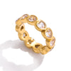 Stackable Water Drop Cubic Zirconia Ring in Gold-Tone Stainless Steel - Image 16