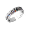 Silver Jewelry Bilayer Colour Zircon Adjustable Rings For Women Engagement Accessories Jewellery - Image 1