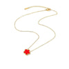 Gold Plated Stainless Steel Necklace Woman Five Leaf Petals Double Sided Necklaces for Women Pendant Flower Clover Jewelry - Image 24
