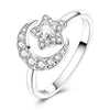 Clover Adjustable Ring Silver Rotating Cherry Blossom Flower Open Rings For Women Wedding Jewelry Gift - Image 30