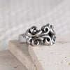 1Pcs Punk Hip-Hop Mysterious Pattern Stainless Steel Men's Ring, Engraved Hollow Couple Ring, Punk Style Ring - Image 2