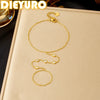 316L Stainless Steel Charm Oval Inlay Zircon Back of Hand Chain Finger Bracelet Lady Classic Jewelry Gift - Image 1
