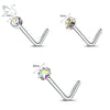ZS 3-4Pcs/lot Gold Color Stainless Steel Nose Stud Set Heart Star Round Crystal Nose Piercing L Shape Nostril Piercing 18g/20g - Image 17