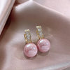 Sweet Pink/White Imitation Pearl Earrings for Women Gold Color Female Simulated Pearl Earrings Jewelry - Image 3