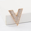 Three Rows Rhinestone V Shape Brooches Women Suit Clothing Accessories Alloy Letter Pin Birthday Gift - Image 6