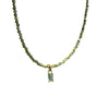 Gold Plated Copper Rectangle CZ Cubic Zircon Green Color Crystal Glass Pendant Choker Necklaces For Women - Image 6