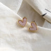 Vintage Heart Shaped Blue White Love Stud Earrings Female Temperament Niche Earrings Retro Little Peach Heart Ear Jewelry - Image 9