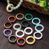 1 Pc Stone Jade Rings Crystal Agate Obsidian Fengshui Lucky Promise Wedding Band Thumb Ring Party Accessory Gifts - Image 3
