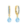 Multicolor Zircon Water Drop Small Hoop Earrings for Women Stainless Steel Pendant Piercing Earrings - Image 28