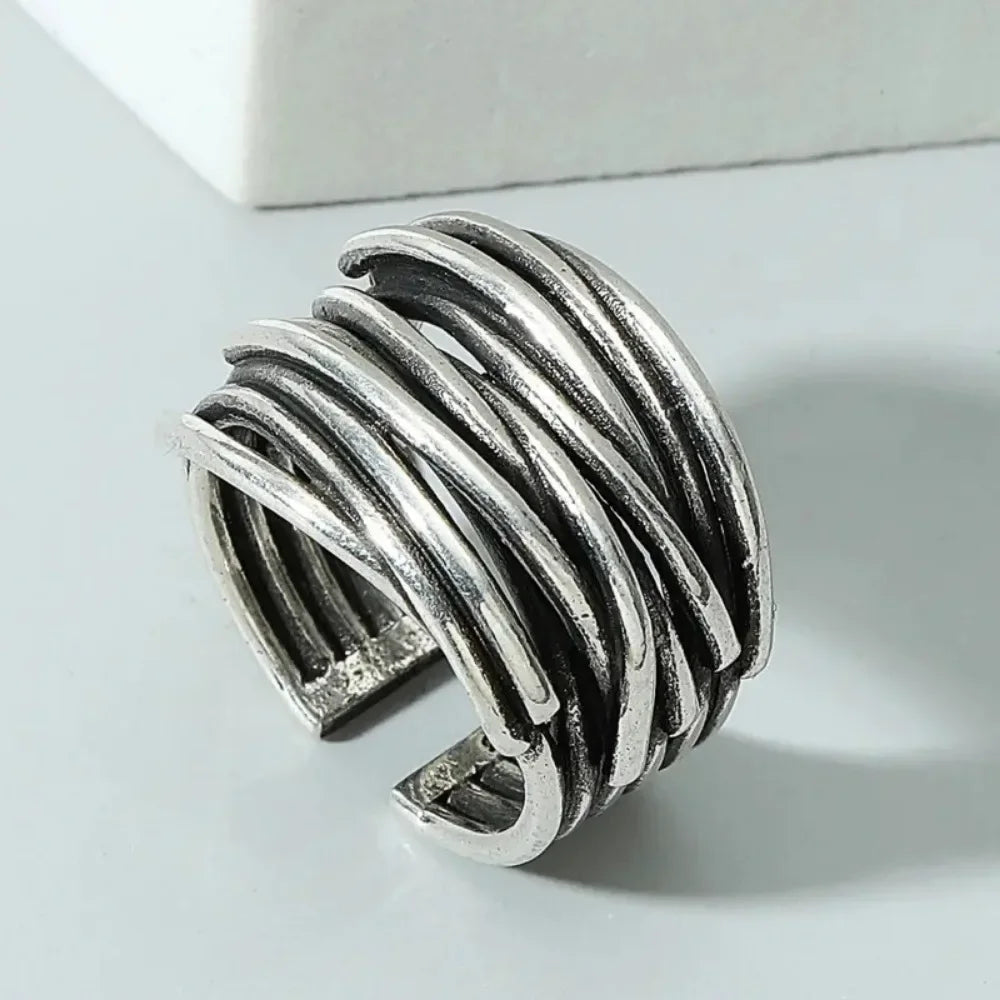Simple Multi-layer Winding Ring Retro Opening Adjustable Ring Men and Women Party Niche Gift Accessories - Image 1