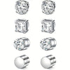 1 Pairs Crystal Strong Magnetic Ear Stud Clip Earrings for Men Women Punk Round Zircon Magnet Earrings Non Piercing Jewelry - Image 1