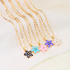 Flower Pendant Necklace for Women Romantic Cherry Blossom Gold Color Metal Chain Choker Party Wedding Neck Jewelry - Image 1