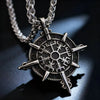 316L Stainless Steel Viking Rune Compass Pendant Chain Necklace For Men Jewelry Vintage Accessories - Image 1