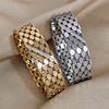 Charm Stainless Steel Cuff Bracelet for Women Zircon Geometric Gold Silver Color Wrist Bangles Jewelry - Image 4