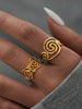 Stainless Steel Spiral Adjustable Open Rings for Women Gold Plated Ladies Jewelry For Vacation Etc - Image 4
