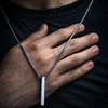 Pillar Necklaces for Men Women,Stainless Steel Rectangle Vertical Bar Pendant Necklace,Simple Casual Collar Gifts - Image 1