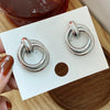 Double Layer Round Circle Dangle Earrings for Women Vintage Simple European Golden Metal Drop Earrings Geometry Jewelry Gift - Image 6