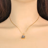 Sparkling Stainless Steel Geometric Square Cubic Zirconia Crystal Pendant Necklace Jewelry For Women - Image 6