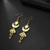 Creative Star Sun Crescent Moon Mushroom Pendants Earrings for Women Girls Gifts Stainless Steel Jewelry - Image 1