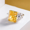 Geometric Big Square Stone Rings For Women Silver Color Charm Pink Yellow Zircon Wedding Bands Index Finger Party Jewelry - Image 2