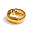 66mm Old Money Style Stainless Steel Hammer Metal Statement Bracelets Bangle Vintage Minimalist Jewelry - Image 7