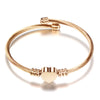 316L Stainless Steel Heart Cable Bangle For Women Hand Bracelet Jewelry Accessories Adjustable Size - Image 1