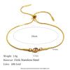 316L Stainless Steel Zircon December Birthstone Adjustable Bracelet Wrist Jewelry Women's Charm Bracelet - Image 9